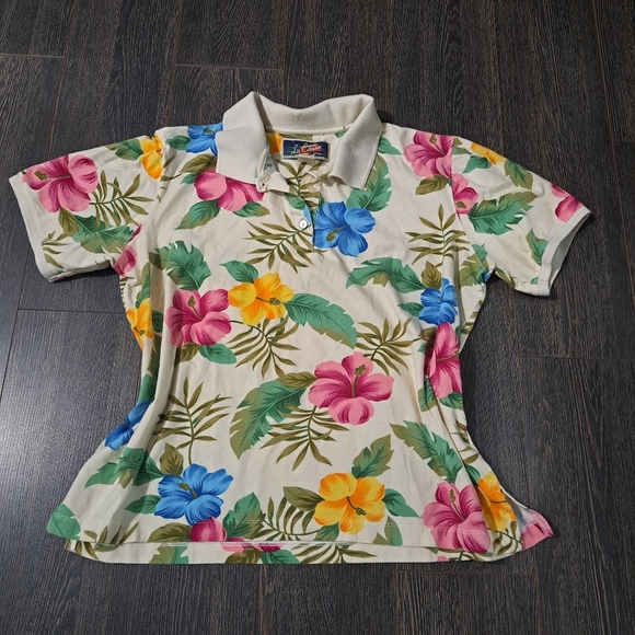 La Cabana Tops - La Cabana Floral Polo Shirt